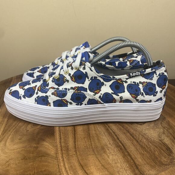 Keds Little Miss Bossy Womens Triple Deck White And Blue Size 7 Shoes - Picture 4 of 10